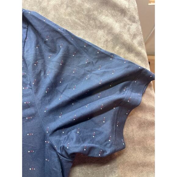 Travis Mathew Golf Polo Shirt‎ Mens XL Blue Red Geometric Short Sleeve Stretch - Picture 2 of 7